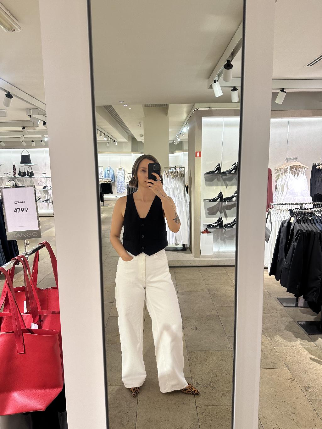 Белые джинсы wideleg из mango отлично сели с первого раза 