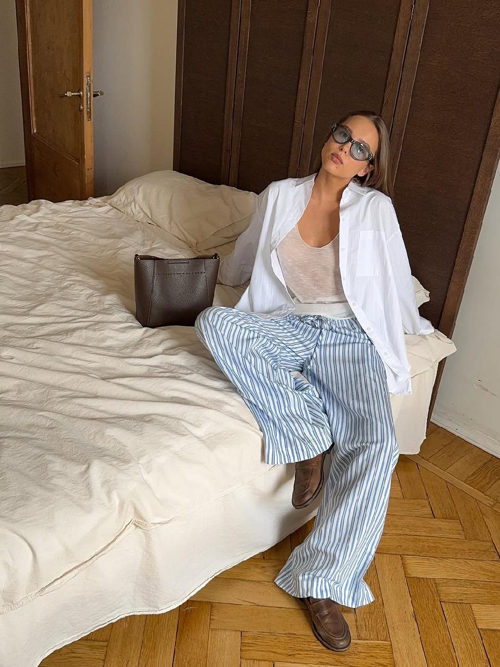 В продолжение темы пижамных луков — @kuznezova_d и SELFMADE