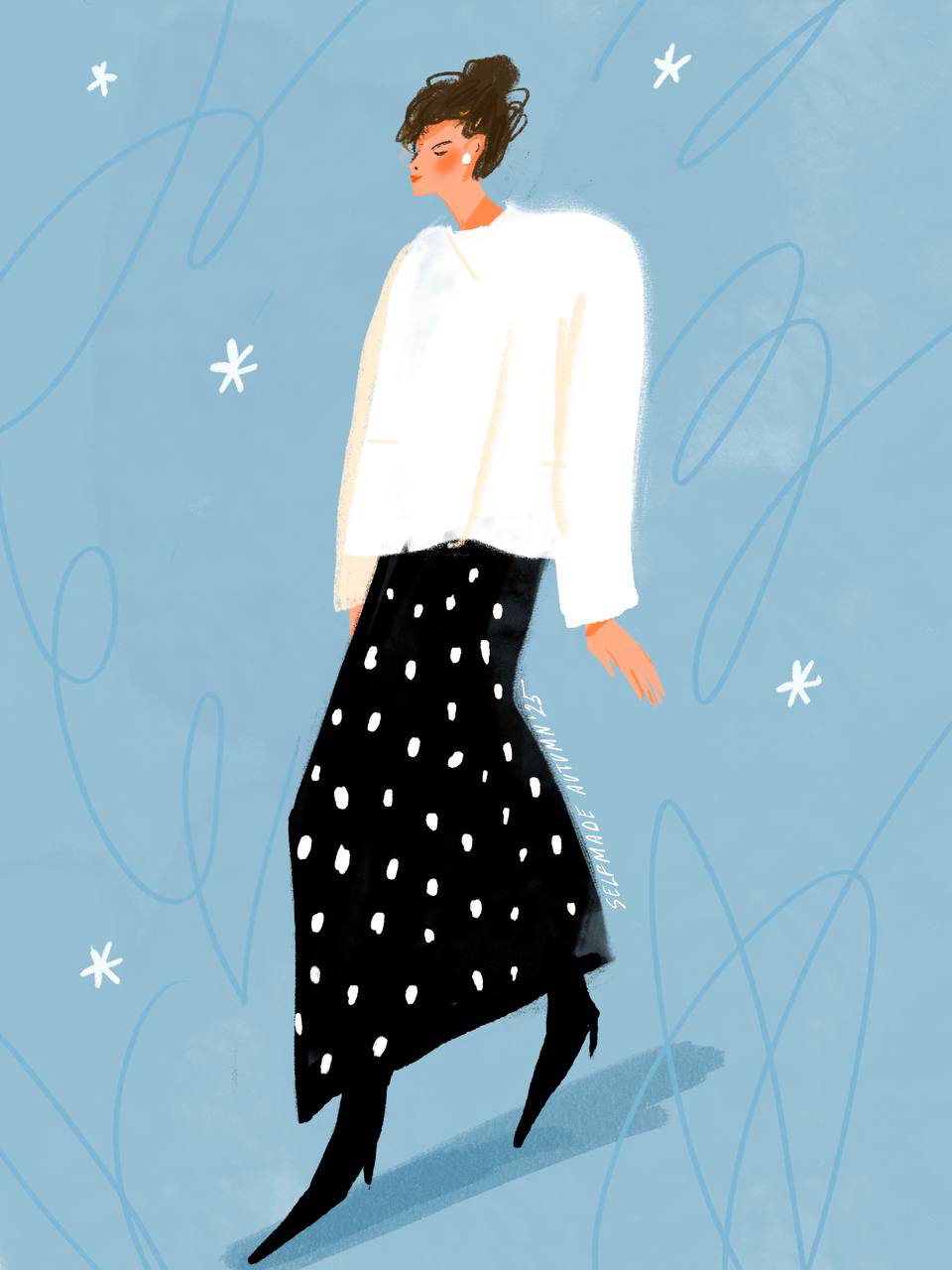 SELFMADE x Mariia Vlasenko 🎨 Осень — не повод замедляться. Это наш сезон в ритме мегаполиса, среди огней, золотых листьев, встреч и мокрого асфальта после дождя.

В коллаборации с иллюстратором Марией Власенко мы перенесли настроение города в скетчи и увидела героиню SELFMADE в каждом силуэте новой коллекции.

Это не просто рисунки — это кадры из фильма, где главная роль всегда за вами.

То самое пальто l’Orangerie, вдохновленное легендарной французской пекарней, бомбер Unique Muse, в котором можно сверкать каждый день, statement-пальто для холодных, но уютных дней, безупречный костюм-двойка и классический тренчкот Weekday ожили в её работах. 

Вдохновляемся вами и создаём вдохновение для вас каждый день ❤️