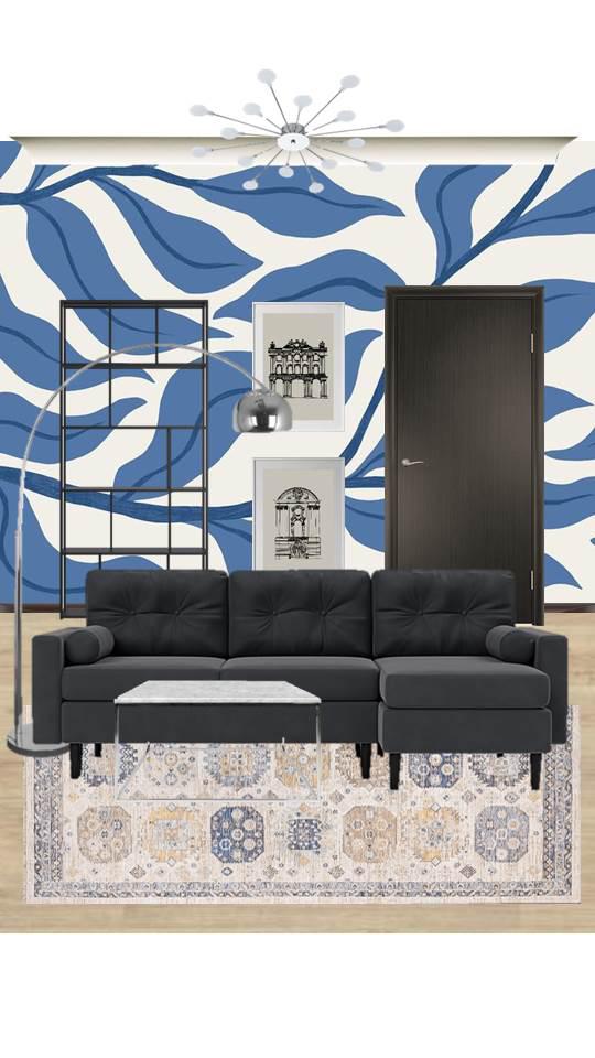 Гостиная в стиле Mid-century modern