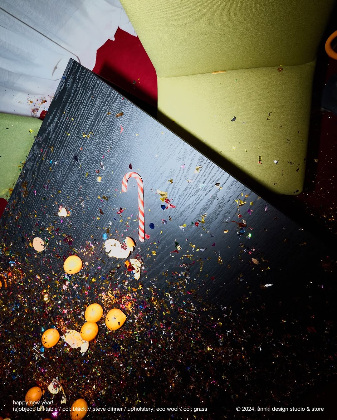 mood: afterparty! 

———
«праздник, наверное, будет, банкет. пожалуйста, приглашайте, мы придём. мне бутерброд с черной икрой» / цитата в.в.жириновский 

———
(a)objects:
- bill table / col: black #bill_table 
- steve dinner / upholstery: eco wool / col: grass #steve_dinner_chair